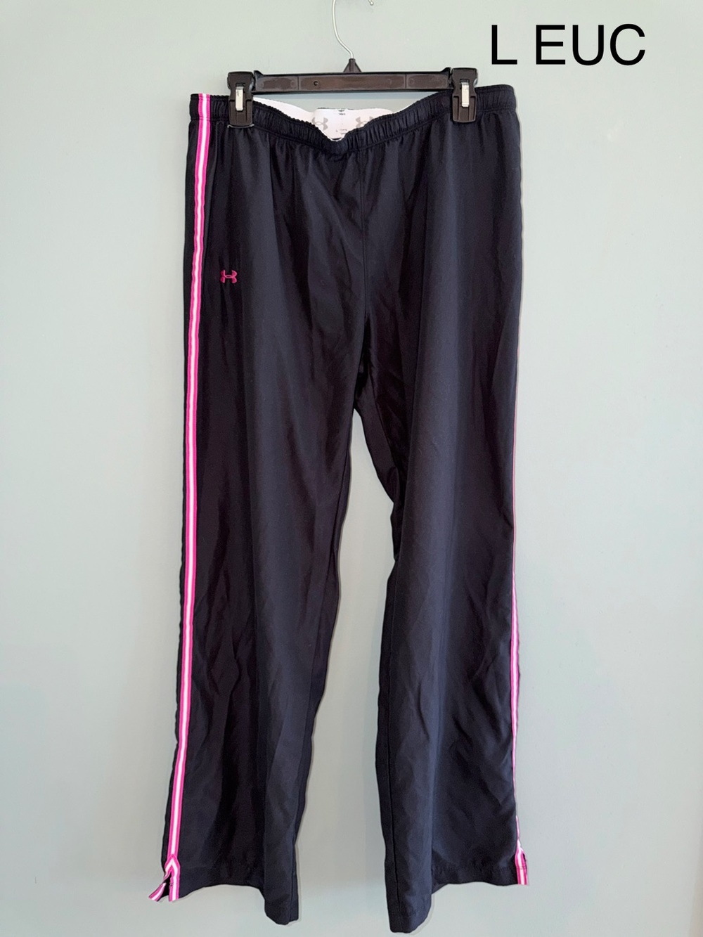 Under Armour Black Athletic Pants with Pink Accent